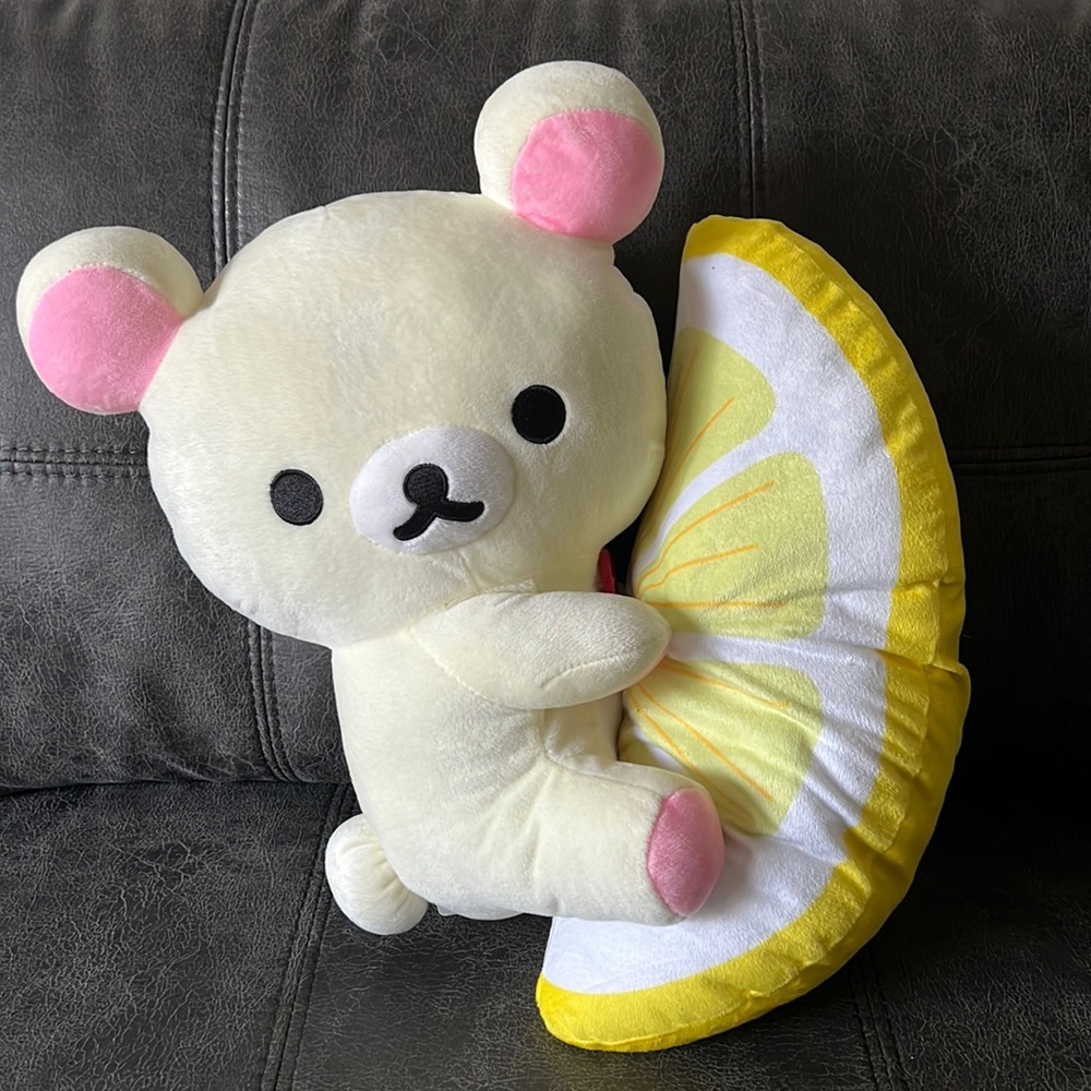 Jumbo 16" Rilakkuma Korilakkuma With Lemon Plush